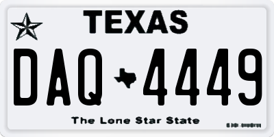 TX license plate DAQ4449