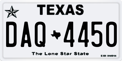 TX license plate DAQ4450