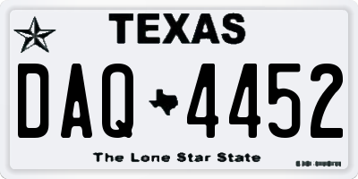 TX license plate DAQ4452