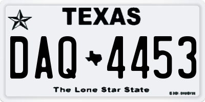 TX license plate DAQ4453