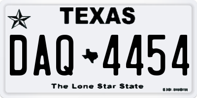 TX license plate DAQ4454