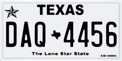 TX license plate DAQ4456