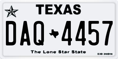 TX license plate DAQ4457