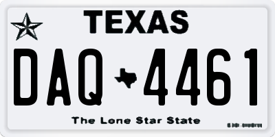 TX license plate DAQ4461