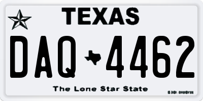 TX license plate DAQ4462