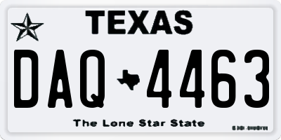 TX license plate DAQ4463