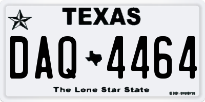 TX license plate DAQ4464