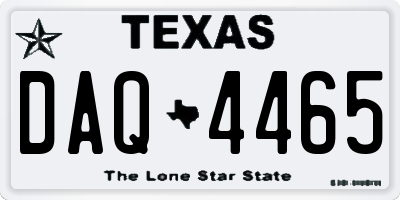 TX license plate DAQ4465