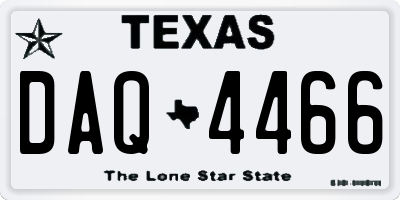 TX license plate DAQ4466