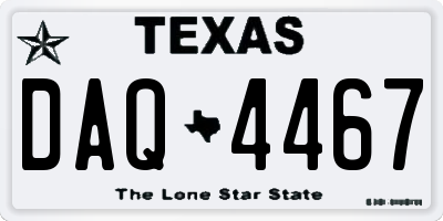 TX license plate DAQ4467