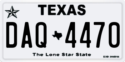 TX license plate DAQ4470