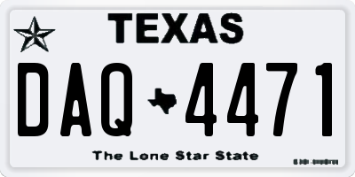 TX license plate DAQ4471