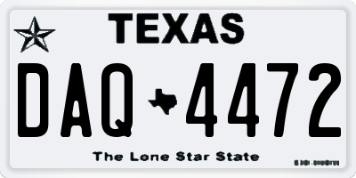 TX license plate DAQ4472