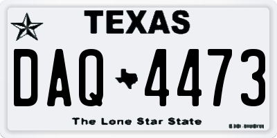 TX license plate DAQ4473