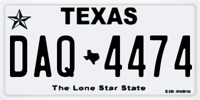 TX license plate DAQ4474
