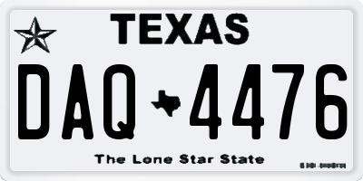 TX license plate DAQ4476
