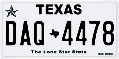 TX license plate DAQ4478