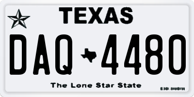 TX license plate DAQ4480