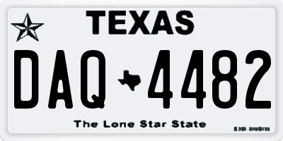 TX license plate DAQ4482