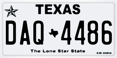 TX license plate DAQ4486