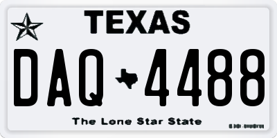 TX license plate DAQ4488
