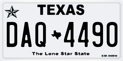 TX license plate DAQ4490