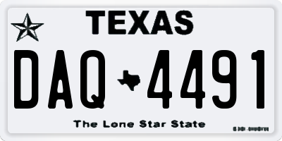 TX license plate DAQ4491