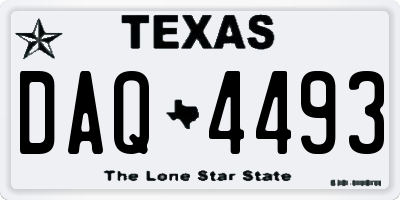 TX license plate DAQ4493