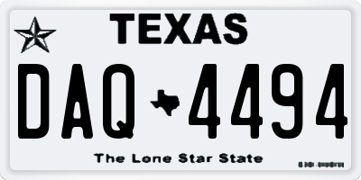 TX license plate DAQ4494