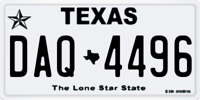 TX license plate DAQ4496