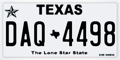TX license plate DAQ4498