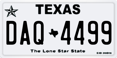 TX license plate DAQ4499