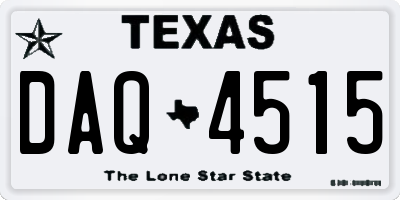 TX license plate DAQ4515