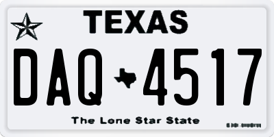 TX license plate DAQ4517