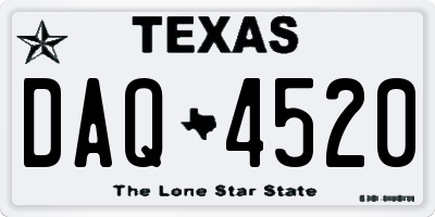 TX license plate DAQ4520