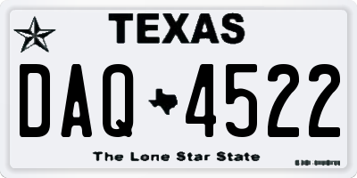 TX license plate DAQ4522