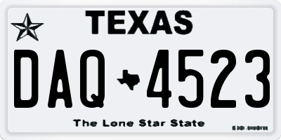 TX license plate DAQ4523