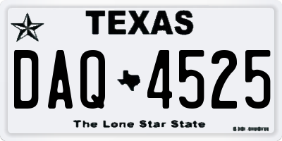 TX license plate DAQ4525