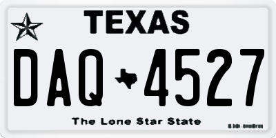 TX license plate DAQ4527