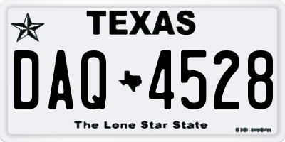 TX license plate DAQ4528