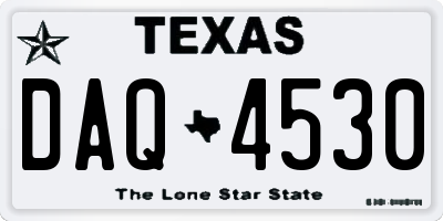 TX license plate DAQ4530