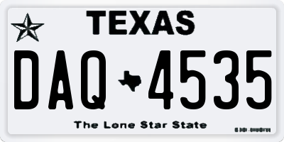 TX license plate DAQ4535