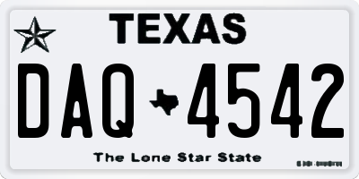 TX license plate DAQ4542
