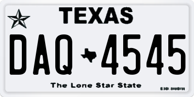 TX license plate DAQ4545