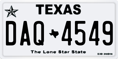 TX license plate DAQ4549