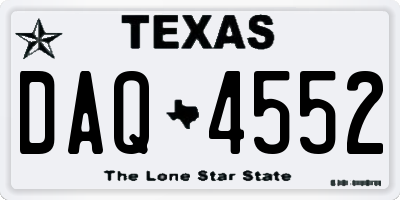 TX license plate DAQ4552