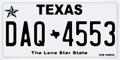 TX license plate DAQ4553