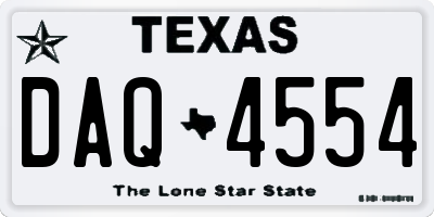 TX license plate DAQ4554