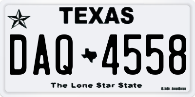 TX license plate DAQ4558