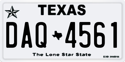 TX license plate DAQ4561